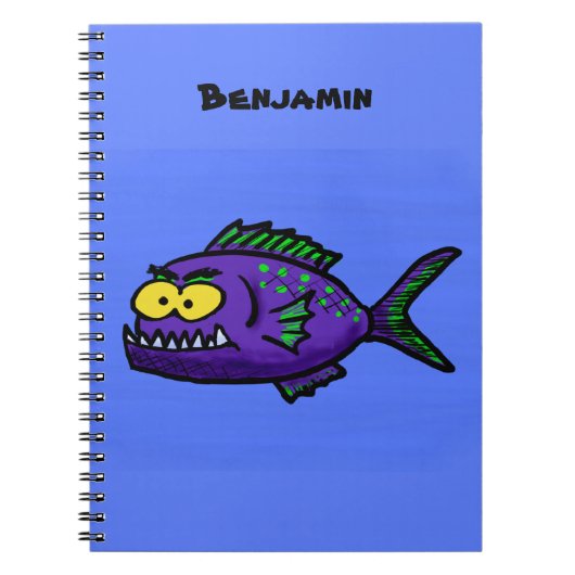 Cartoon van de Piranha-vis Notitieboek (Voorkant)