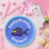 Cartoon van de Piranha-vis Papieren Bordje (Feest)