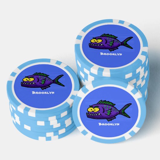 Cartoon van de Piranha-vis Poker Chips (Opstapeling)