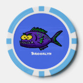 Cartoon van de Piranha-vis Poker Chips (Voorkant)