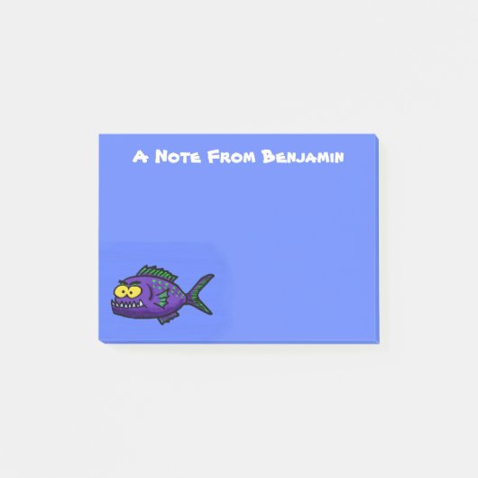 Cartoon van de Piranha-vis Post-it® Notes (Voorkant)