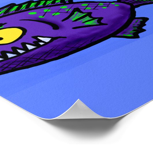 Cartoon van de Piranha-vis Poster (Hoek)