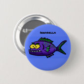 Cartoon van de Piranha-vis Ronde Button 5,7 Cm (Voorkant /achterkant)