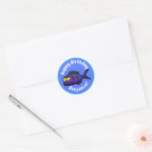 Cartoon van de Piranha-vis Ronde Sticker (Envelop)