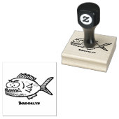 Cartoon van de Piranha-vis Rubberstempel (Gestempeld)