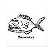 Cartoon van de Piranha-vis Rubberstempel (Afrduk)