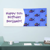 Cartoon van de Piranha-vis Spandoek (Beurs)