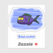Cartoon van de Piranha-vis Sticker (Vel)
