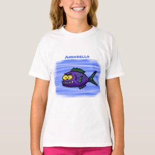 Cartoon van de Piranha-vis T-shirt