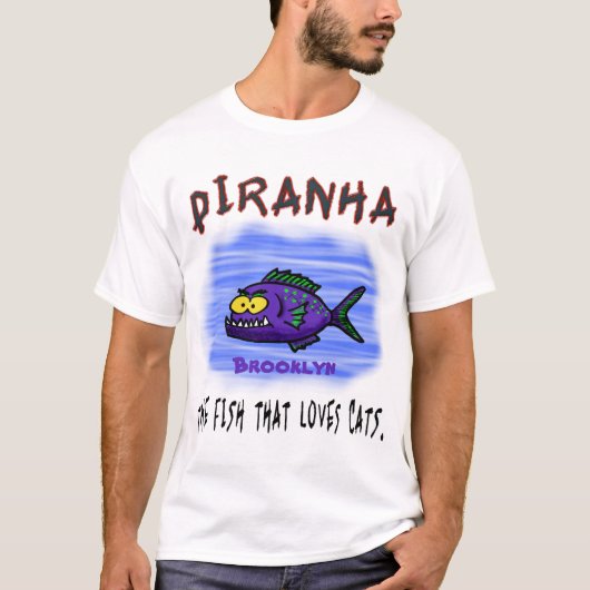 Cartoon van de Piranha-vis T-shirt (Voorkant)