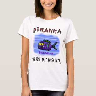Cartoon van de Piranha-vis T-shirt
