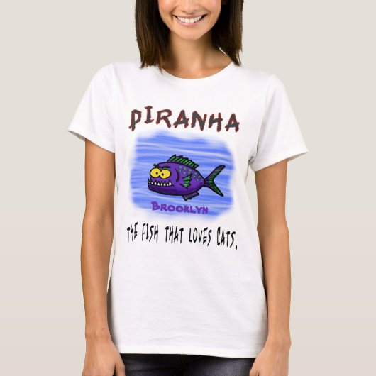 Cartoon van de Piranha-vis T-shirt (Voorkant)