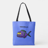 Cartoon van de Piranha-vis Tote Bag (Achterkant)