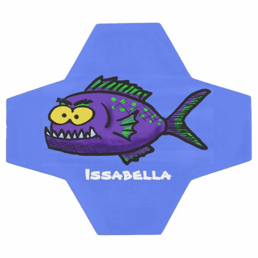 Cartoon van de Piranha-vis Voetbal (Enkel)