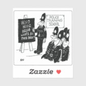 Cartoon van de politieschoolschool. sticker (Vel)