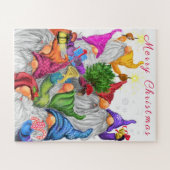 Cartoon van de prettige kerstfeestdag.  legpuzzel (Horizontaal)