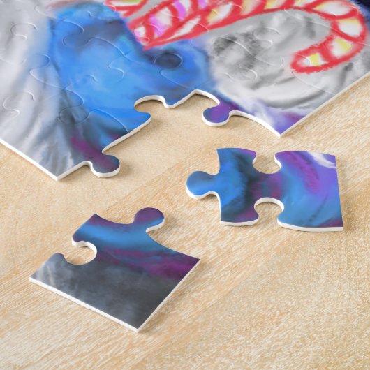 Cartoon van de prettige kerstfeestdag.  legpuzzel (Zijkant)