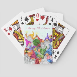 Cartoon van de prettige kerstfeestdag. pokerkaarten