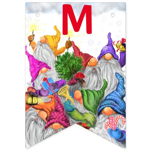 Cartoon van de prettige kerstfeestdag. vlaggetjes (Tweede vlag)