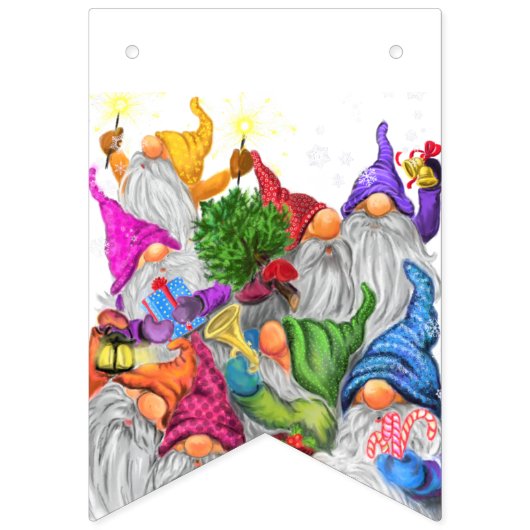 Cartoon van de prettige kerstfeestdag. vlaggetjes (Eerste vlag)