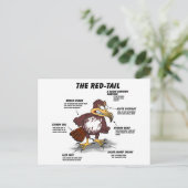 Cartoon van de rode staart briefkaart (Staand voorkant)