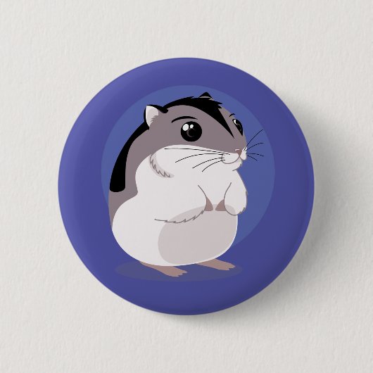 Cartoon van de Russische Dwarf Hamster Ronde Button 5,7 Cm (Voorkant)