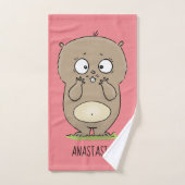 Cartoon van de schattige kruiphamster van de verge bad handdoek (Handdoek)