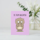 Cartoon van de schattige kruiphamster van de verge briefkaart (Staand voorkant)