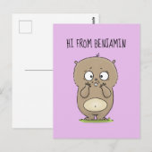 Cartoon van de schattige kruiphamster van de verge briefkaart (Voorkant / Achterkant)