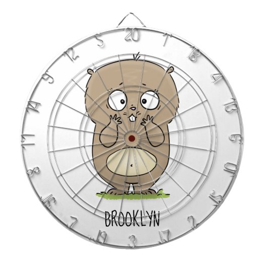 Cartoon van de schattige kruiphamster van de verge dartbord (Voorkant)