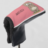 Cartoon van de schattige kruiphamster van de verge golfheadcover (3/4 voorkant)