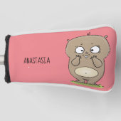 Cartoon van de schattige kruiphamster van de verge golfheadcover (Voorkant)