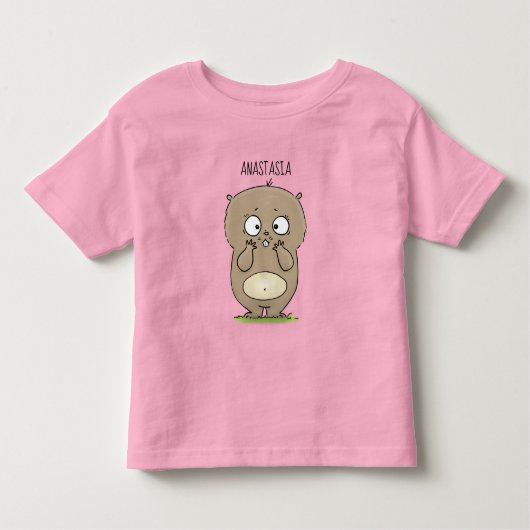 Cartoon van de schattige kruiphamster van de verge kinder shirts (Voorkant)