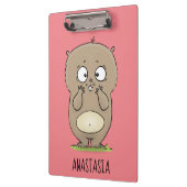 Cartoon van de schattige kruiphamster van de verge klembord (Links)