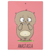 Cartoon van de schattige kruiphamster van de verge klembord (Achterkant)