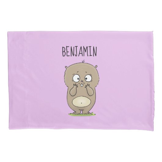 Cartoon van de schattige kruiphamster van de verge kussensloop (Voorkant)