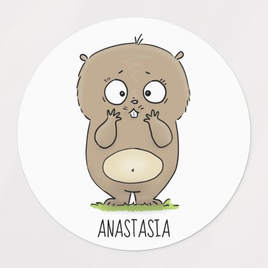 Cartoon van de schattige kruiphamster van de verge labels (Design 2)