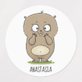 Cartoon van de schattige kruiphamster van de verge labels (Design 1)