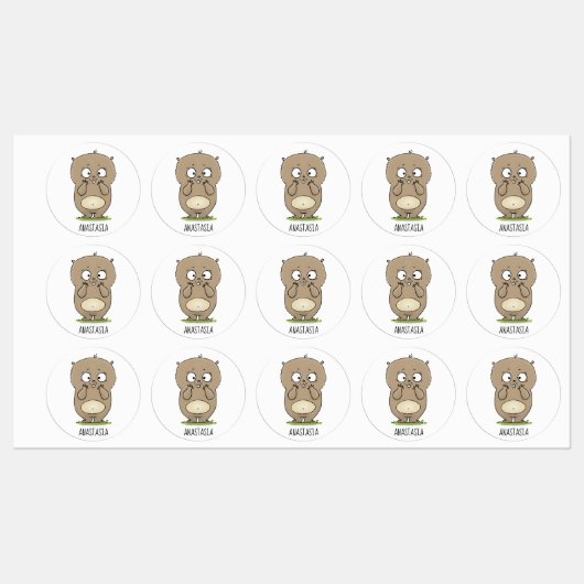 Cartoon van de schattige kruiphamster van de verge labels (Vel)