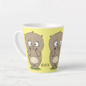 Cartoon van de schattige kruiphamster van de verge latte mok (Linkerhoek)