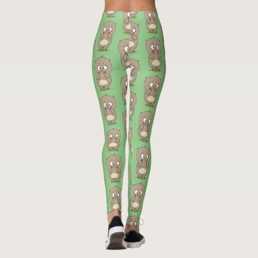 Cartoon van de schattige kruiphamster van de verge leggings (Achterkant)