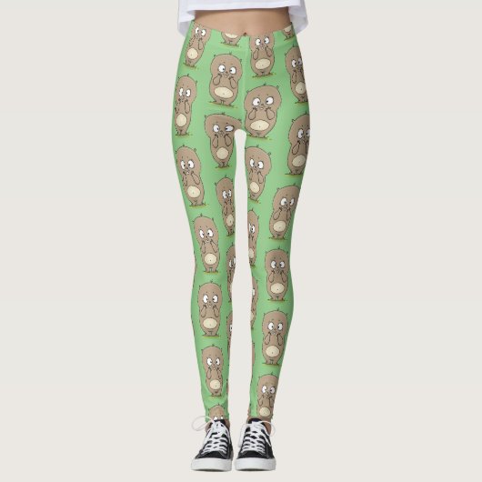Cartoon van de schattige kruiphamster van de verge leggings (Voorkant)