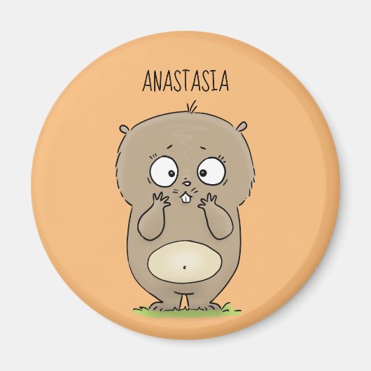 Cartoon van de schattige kruiphamster van de verge magneet (Voorkant)