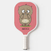 Cartoon van de schattige kruiphamster van de verge pickleball paddle (Achterkant)