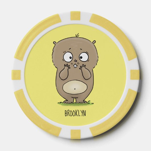Cartoon van de schattige kruiphamster van de verge poker chips (Voorkant)