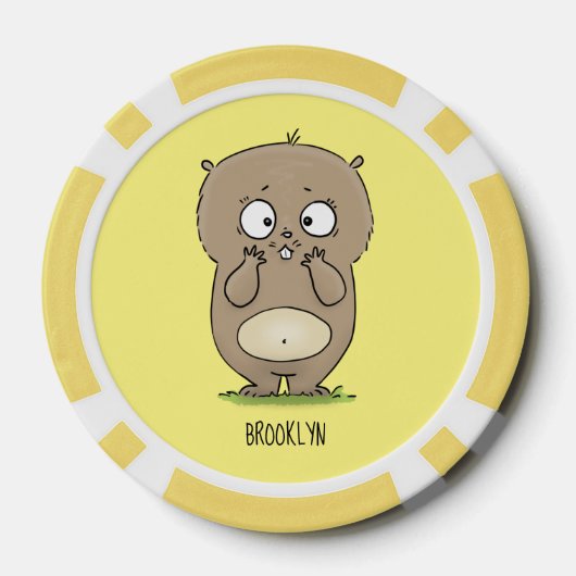 Cartoon van de schattige kruiphamster van de verge poker chips (Achterkant)