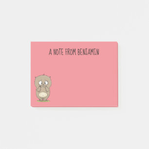 Cartoon van de schattige kruiphamster van de verge post-it® notes