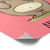 Cartoon van de schattige kruiphamster van de verge poster (Hoek)