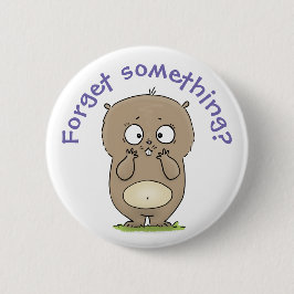 Cartoon van de schattige kruiphamster van de verge ronde button 5,7 cm