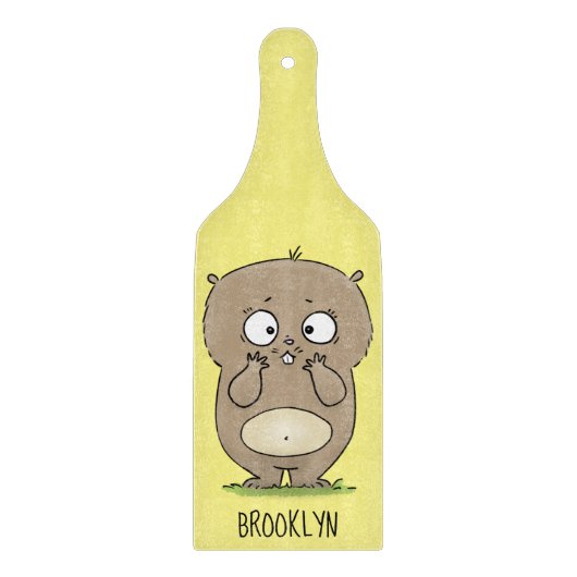 Cartoon van de schattige kruiphamster van de verge snijplank (Voorkant)